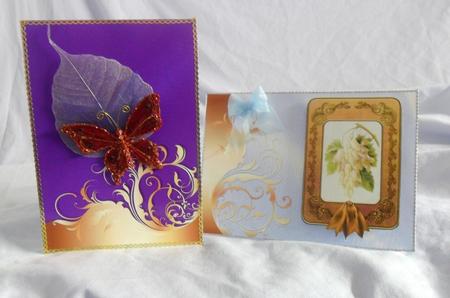 Golden Flourish Satin Backgrounds (indigo & Lavender) by Brenda Needham