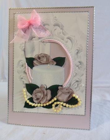 Roses & Candles, in Ornate Frame, A4 Topper by Brenda Needham