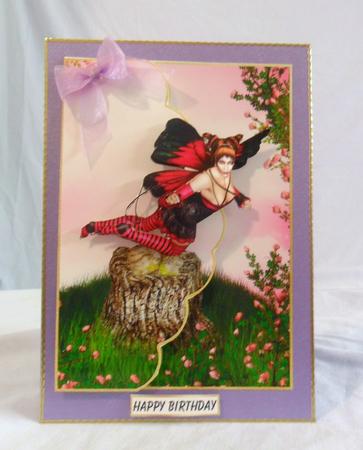Pretty Flower Fairy 2 Envelopecard/card Front with Decoupage by Brenda Needham