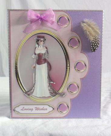Burgundy Belle A4 Scallop Edge Card Front by Brenda Needham