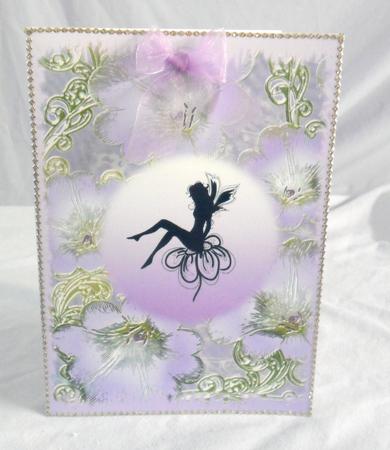 Lilac Shoe Fairy 2 Floral A4 Backing Paper by Brenda Needham