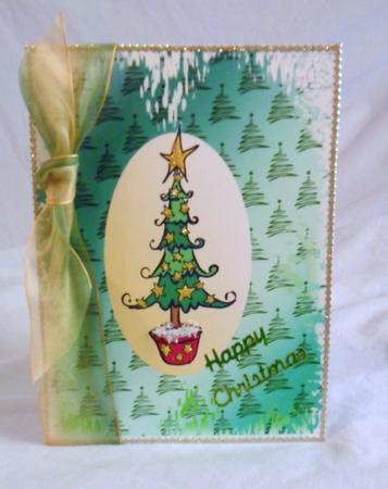 Christmas Squiggle Tree Background by Brenda Needham