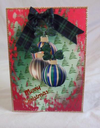 Stripey Christmas Baubles by Brenda Needham