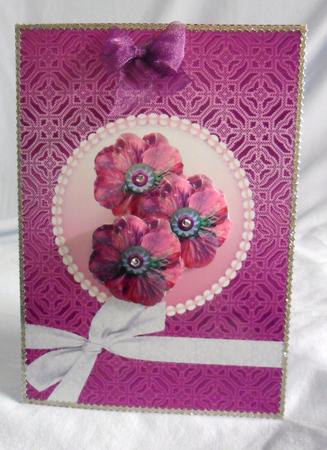 Cerise Aztec Metallic A4 Backing Paper by Brenda Needham