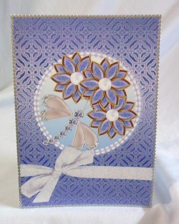 Blue Aztec Metallic A4 Backing Paper by Brenda Needham