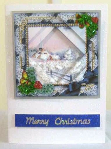 Snow Village Holly 5inch Triangle Edge Spiral Stacker by Brenda Needham
