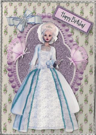 Pretty Vintage Lady in White Gown by Brenda Needham
