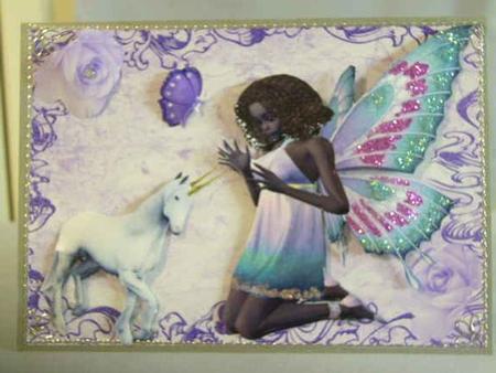Pretty Faerie with Little Unicorn by Brenda Needham