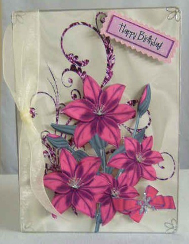 Pretty Cerise Flowers by Brenda Needham