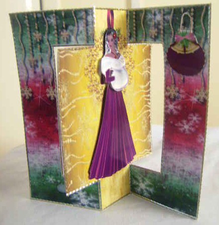 Christmas Lady Swing Card by Brenda Needham