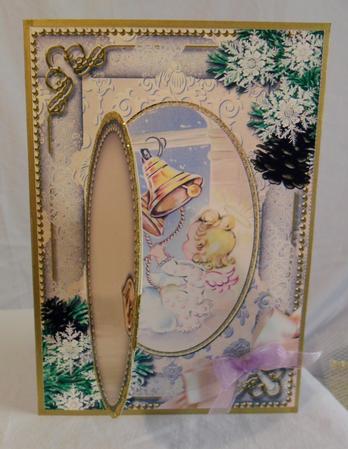 Bell Angel Snow A5 Locket Card Front by Brenda Needham