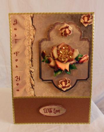 Golden Roses Decoupage by Brenda Needham