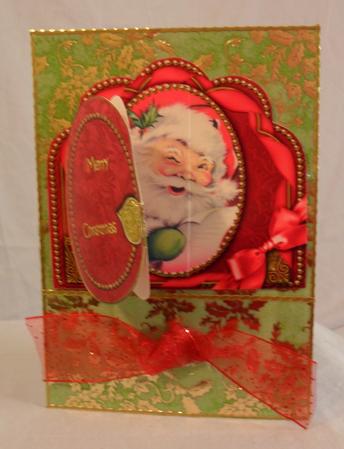 Father Christmas Ornate Scalloped Picture and Locket by Brenda Needham