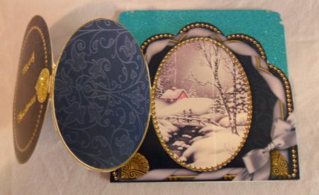 Winter Walk Ornate Scalloped Picture and Locket by Brenda Needham