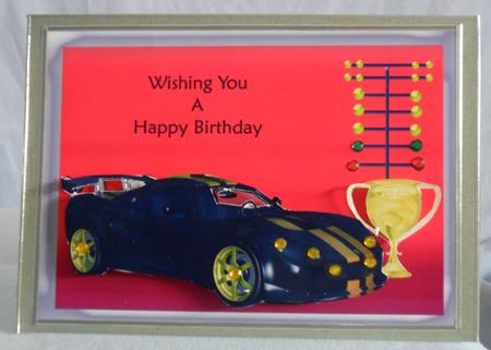 Black & Gold Racing Car by Brenda Needham