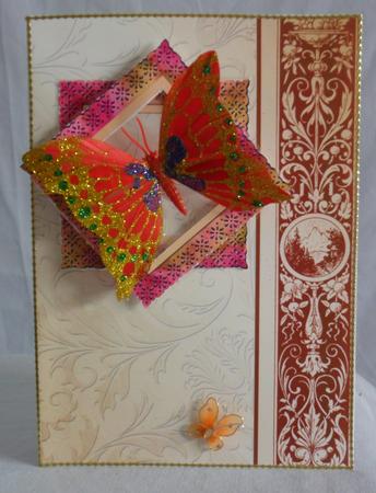 Embossed Bordered Damask Backgrounds by Brenda Needham