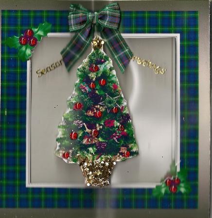 Gordon Tartan Square Quick Card by Brenda Needham