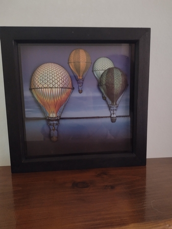 Hot Air Balloons - Balloon Flight Clear Saphire Skys 2 - 3D Decoupage + Insert & Tag by Brenda Rackett