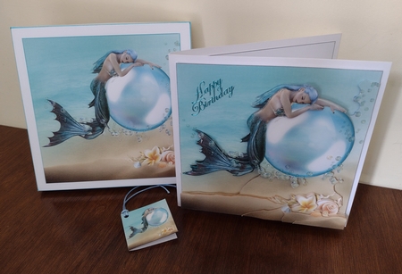 Tales Of The Sea - Merfolk Mermaids & Sirens 1 - Special 3D Decoupage + Insert & Tag by Brenda Rackett