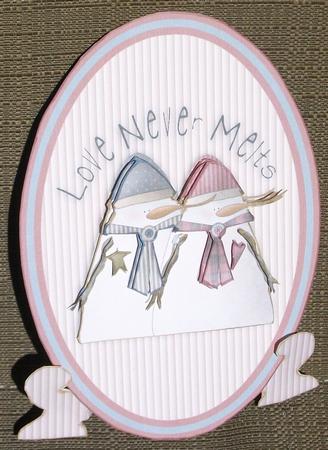 Two Country Snowpeople Plate & Stand by Brenda Schetnan