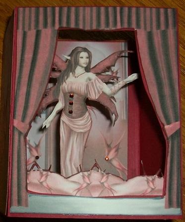 Ruby Fantasy Fae Theatre Card by Brenda Schetnan