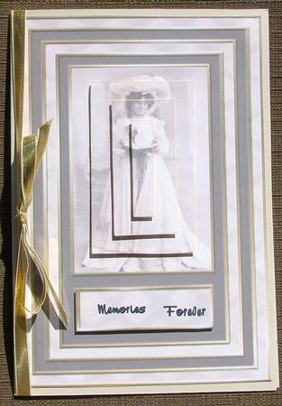 Vintage Lady in Cream & Brown Card Front by Brenda Schetnan