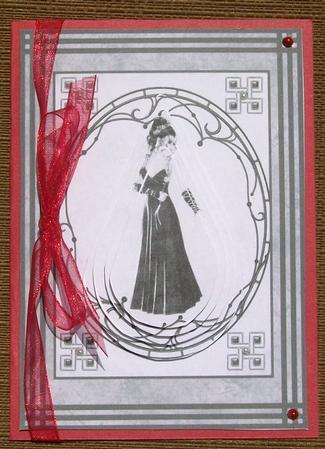 Lady in Black with Rose by Brenda Schetnan
