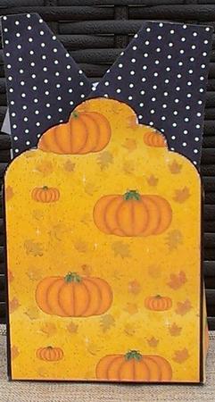 Autumn Pumpkins Tag Shaped Gift Box by Brenda Schetnan