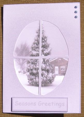 Lilac Christmas Tree Window Card by Brenda Schetnan