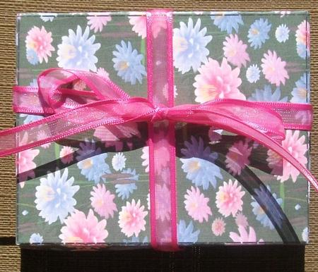 Waterlillies on Black Gift Box and Lid by Brenda Schetnan