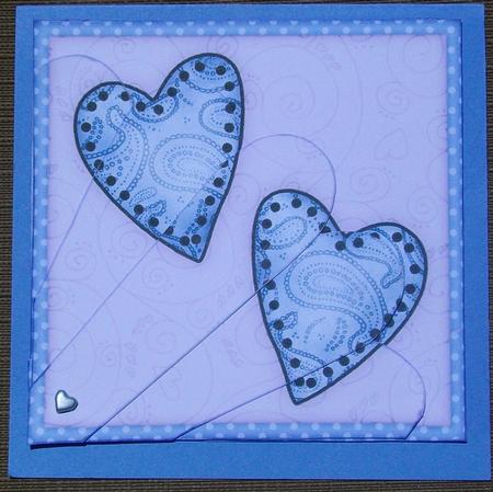 Funky Hearts Quick Card with Fan Pyramage Topper by Brenda Schetnan
