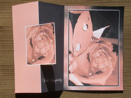 With Sympathy Sepia Rose Foldback by Brenda Schetnan