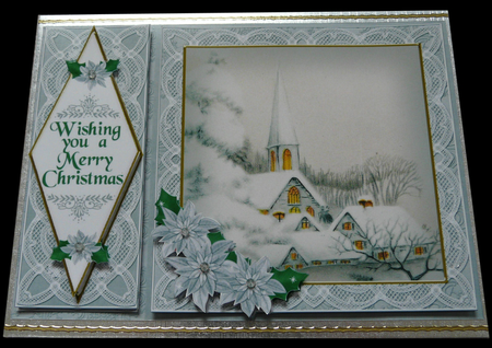 Ice Church Happy Christmas 7x5inch Diamond Lace Step by Step by Brenda Scott
