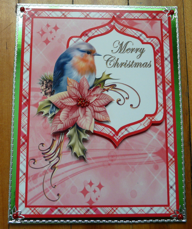 Robin & poinsettia decoupage by Brenda Scott