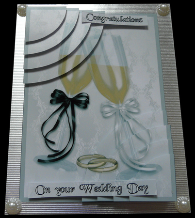 Champagne Flutes and Wedding Rings Duo Corner Stacker by Brenda Scott