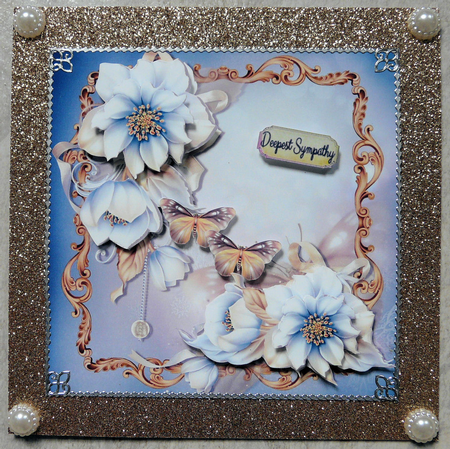 Beautiful Blue Festive Flowers 7x7 by Brenda Scott