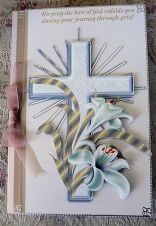 Silver & Golden Cross Background  by Brenda Scott
