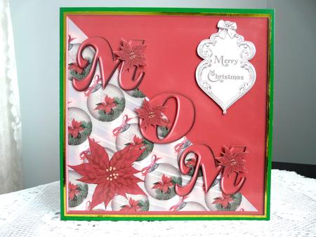 Christmas Mom with Poinsettias Diagonal Over the Edge by Brenda Scott