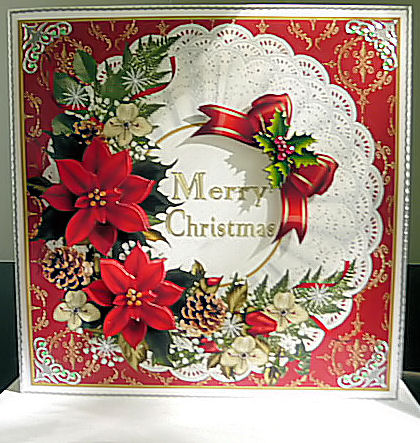 8x8 Merry Christmas Flowers by Brenda Scott