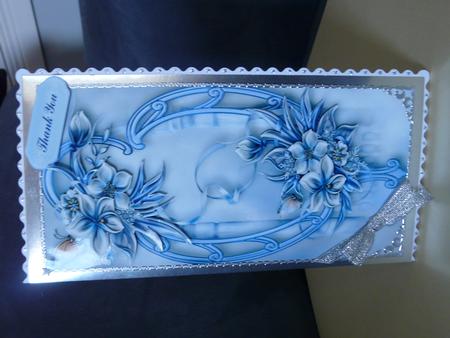 Large Dl Wynter Florals & Blue Frame by Brenda Scott