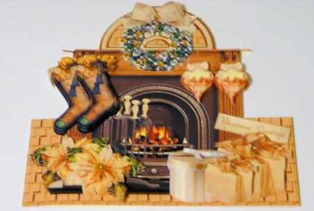 Mini Kit Fireplace in Gold by Brenda Scott