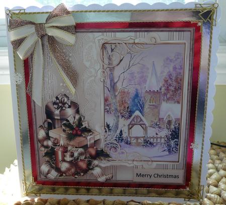 Candles and Church Card with Decoupage by Brenda Scott