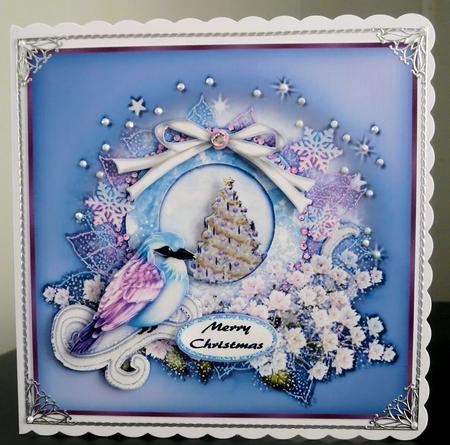 Soft Christmas Scene with a Bird Sbs by Brenda Scott