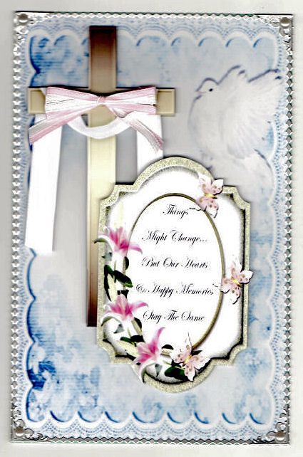 Gold Cross with Shawl and Pretty Sympathy Plaque by Brenda Scott