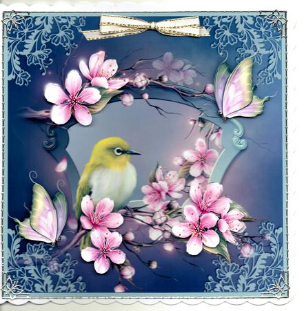 Cherry Blossoms 8x8 Card Front by Brenda Scott
