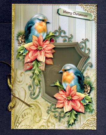 Christmas Robins Birdsong Classic Card by Brenda Scott