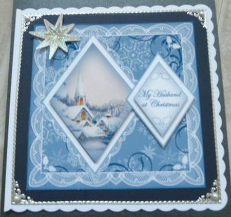 Ice Church Husband at Christmas 7in Double Diamond Topper by Brenda Scott
