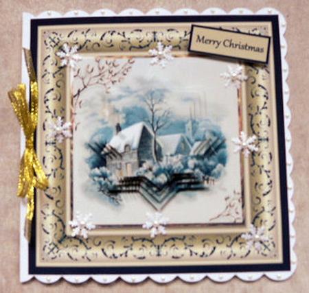 House in Winter 6x6 Card and Pyramid by Brenda Scott