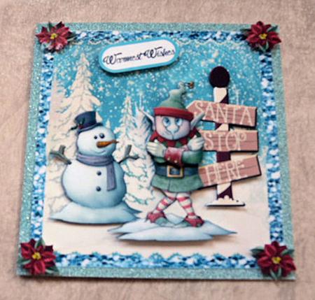 Frozen Elf & Snowman 8x8 by Brenda Scott