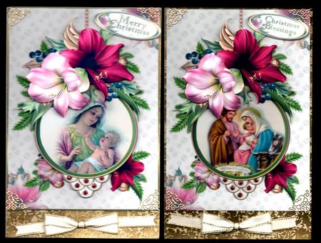 Christmas Amaryllis with Choice of Nativity Scenes Mini Kit by Brenda Scott